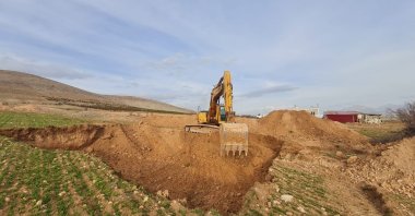 The Housing Development Administration's (TOKI) construction work has been initiated in the Afşin district of Kahramanmaraş, southern Türkiye, March 5, 2023. (IHA Photo)