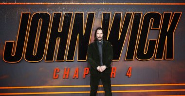 U.S. actor Keanu Reeves arrives at the U.K. premiere of "John Wick: Chapter 4" at Cineworld Leicester Square in London, U.K., March 6, 2023. (EPA Photo)