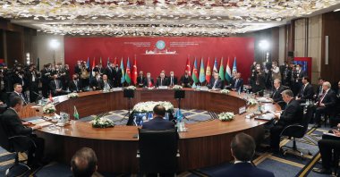 Leaders of the Organization of Turkic States attend a summit in Istanbul, Türkiye, Nov. 12, 2021. (EPA File Photo)