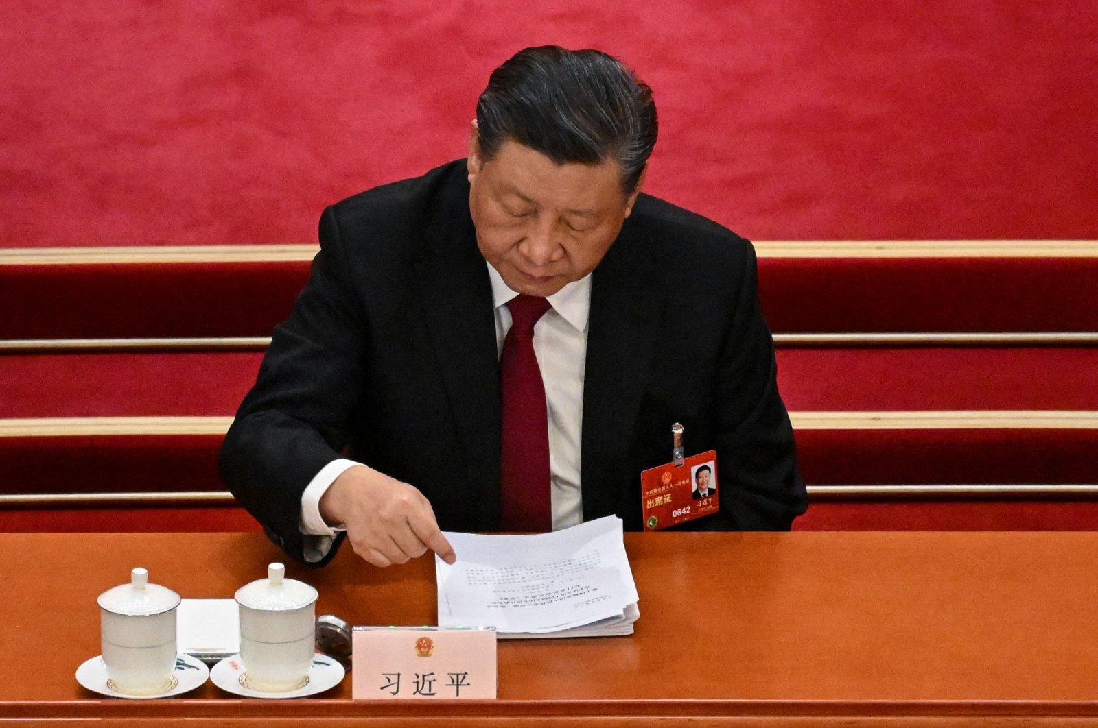 China&#039;s President Xi Jinping attends the opening session of the National People&#039;s Congress (NPC) in Beijing, China, March 5, 2023. (AFP Photo)