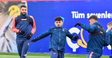 Istanbul Başakşehir players train ahead of UEFA Europa Conference League round of 16 match against Gent, Istanbul, Türkiye, March 5, 2023. (IHA Photo)