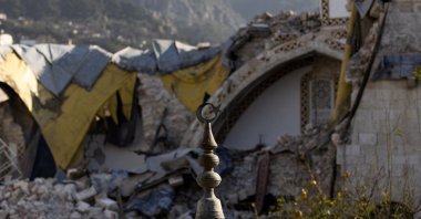 The destroyed Habib-i Najjar Mosque is pictured in the aftermath of a deadly earthquake in Antakya, Hatay, Türkiye, Feb. 16, 2023. (Reuters Photo)