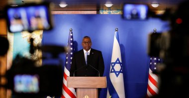 U.S. Secretary of Defense Lloyd Austin attends a news conference with Israeli Defense Minister Yoav Gallant at Ben Gurion Airport in Lod, Israel, March 9, 2023. (Reuters Photo)