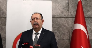 Supreme Election Board (YSK) head Ahmet Yener speaks to reporters following a meeting in Ankara, Türkiye, March 11, 2023. (AA Photo)
