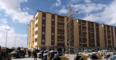 Security forces stand guard outside the parliament building, home of the House of Representatives, in Tobruk, Libya, Feb. 10, 2022. (Reuters File Photo)