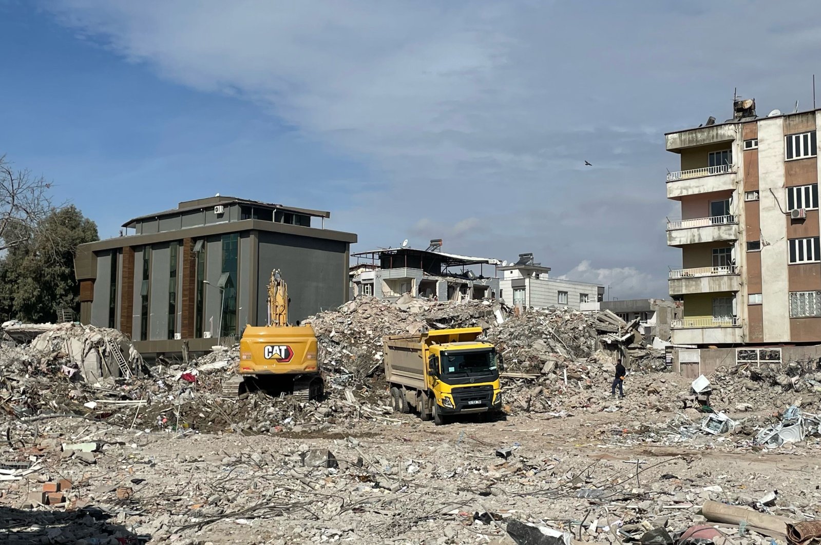 Demolishing and removal works continue in Adıyaman after magnitude 7.7 and 7.6 earthquakes hit multiple provinces of Türkiye, March 11, 2023. (AA Photo)