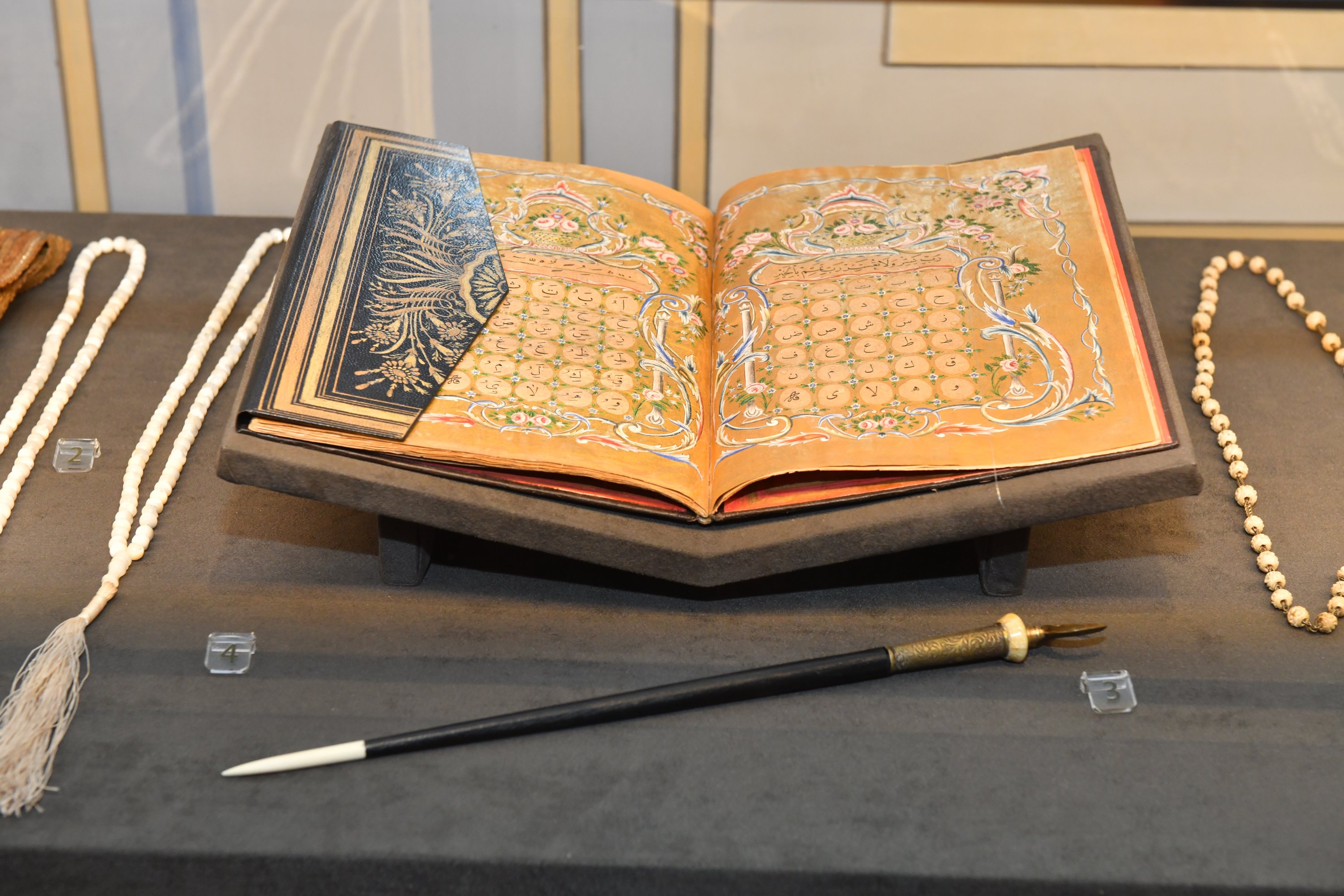 Old Quran scripts displayed at "The Nook" exhibition, Istanbul, Türkiye, March 9, 2023. (Photo courtesy of Kalyon Kültür)