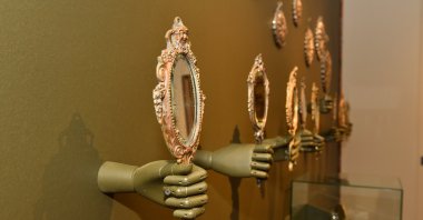 Old mirrors displayed at &quot;The Nook&quot; exhibition, Istanbul, Türkiye, March 9, 2023. (Photo courtesy of Kalyon Kültür)