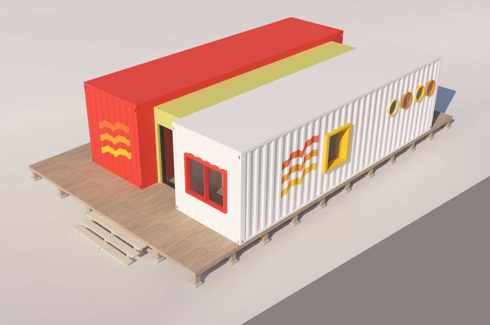 An example of a container center to be built for children&#039;s services in Türkiye&#039;s quake zone. (Courtesy of Suna&#039;nın Kızları)