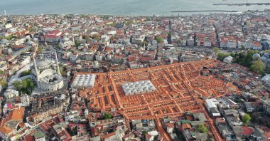 An aerial view shows the Grand Bazaar in Istanbul, Türkiye. (Shutterstock Photo)