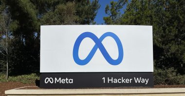 Billboard sign featuring a new logo and name 'Meta' in front of Facebook headquarters in Menlo Park, California, Oct. 21,  2021. (EPA File Photo)