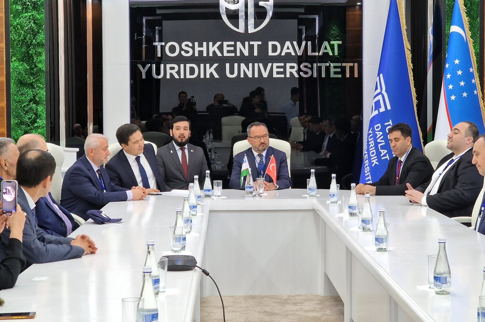 Ankara Yıldırım Beyazıt University and Tashkent State University staff attend the opening ceremony for the Turkish-Uzbek Law Research Center, Tashkent, Uzbekistan, March 13, 2023. (AA Photo)