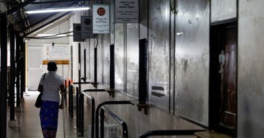 A patient looks for an open medicine distribution counter at a hospital during the general strike, in Colombo, Sri Lanka, March 15, 2023. (Reuters Photo)