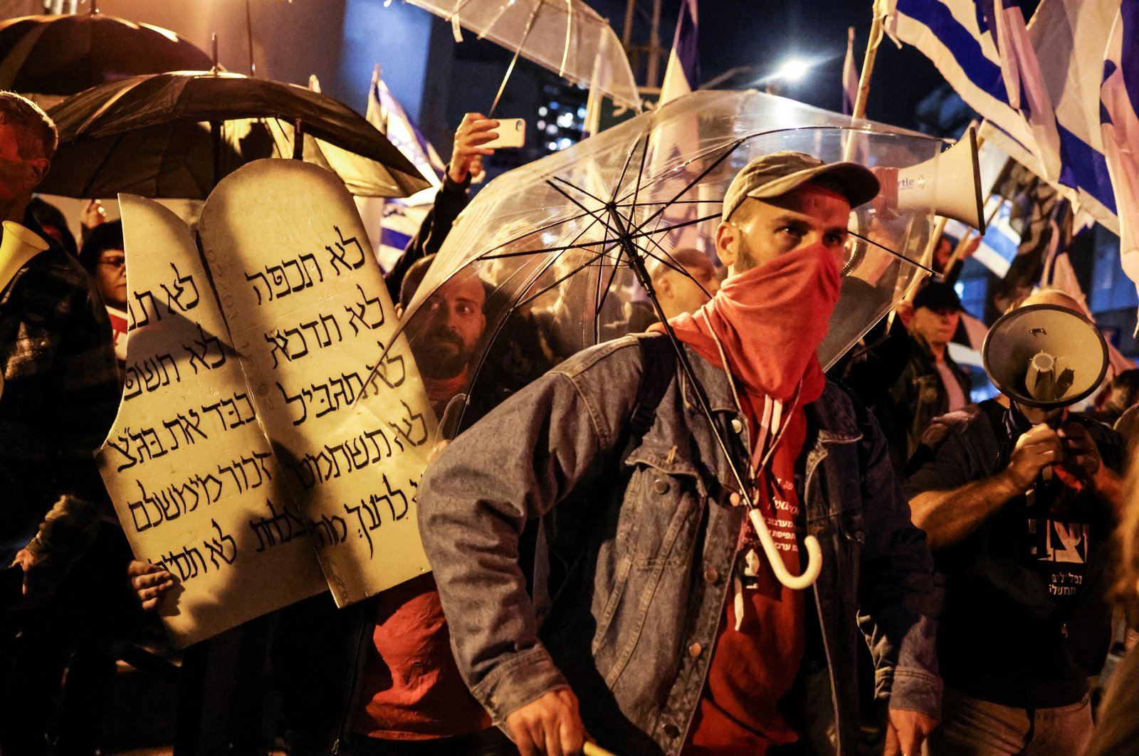 Israeli protestors demonstrate against the proposed reform, Bnei Brak, Israel, March 14, 2023. (Reuters Photo)