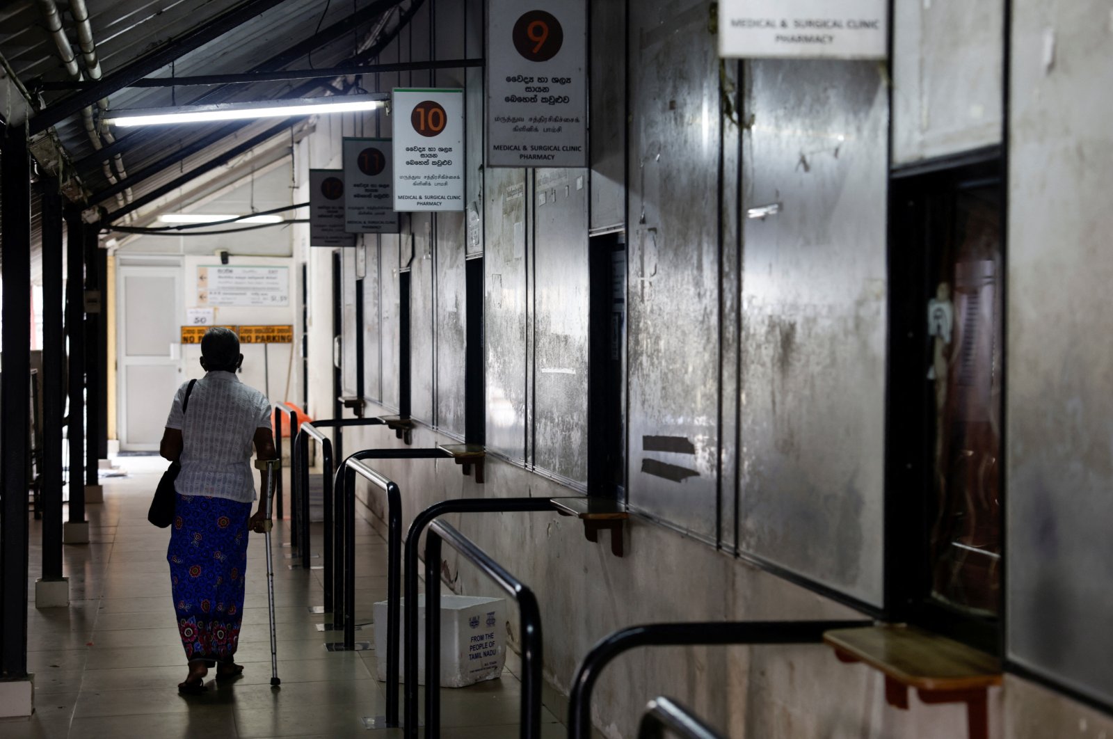 A patient looks for an open medicine distribution counter at a hospital during the general strike, in Colombo, Sri Lanka, March 15, 2023. (Reuters Photo)