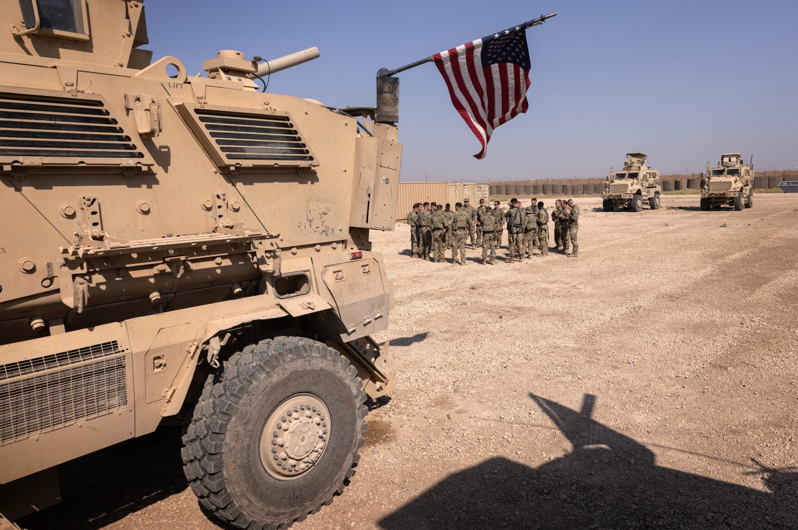 U.S. Army soldiers prepare to go out on patrol from a remote combat outpost in northeastern Syria, May 25, 2021. (Getty Images Photo)