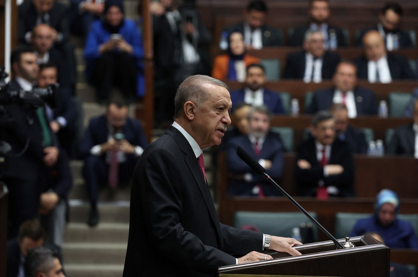 President Recep Tayyip Erdoğan speaks at the event, in the capital Ankara, Türkiye, March 15, 2023. (AFP Photo)