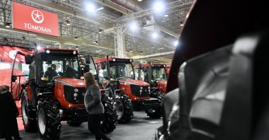 TÜMOSAN products are on display at the Konya Agricultural Fair held at the KTO-TÜYAP International Fair Center, Konya, Türkiye, March 14, 2023. (AA Photo)