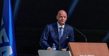 FIFA President Gianni Infantino addresses the 73rd FIFA Congress at the BK Arena, Kigali, Rwanda, March 16, 2023. (Reuters Photo)