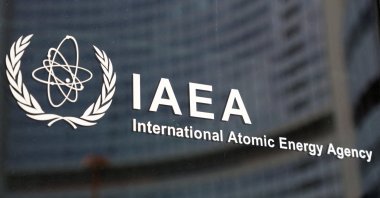 The logo of the International Atomic Energy Agency (IAEA) is seen at its headquarters, Vienna, Austria, March 6, 2023. (Reuters Photo)