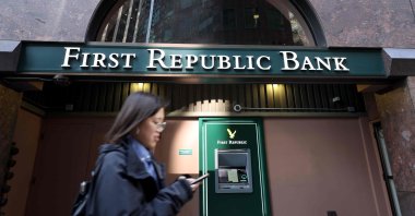 A pedestrian walks by a First Republic Bank office in San Francisco, California, U.S., March 16, 2023. (AFP Photo)