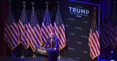 Former U.S. President Donald Trump speaks at a campaign event, March 13, 2023, Davenport, Iowa. (AP Photo)