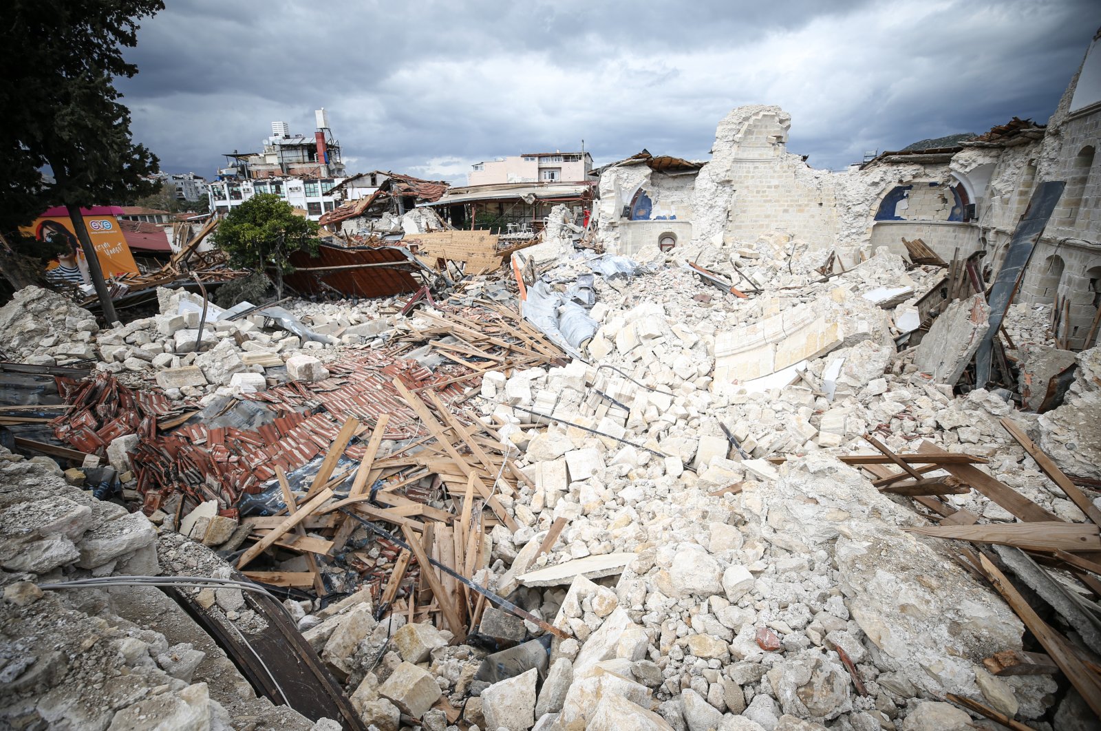 The debris of an Orthodox church after the Feb. 6 earthquakes in Antakya, Hatay, Türkiye, March 17, 2023. (AA Photo)