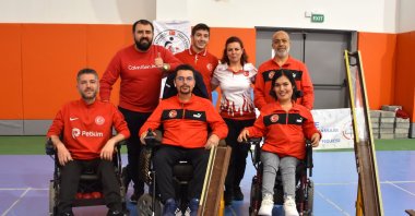The Boccia National Team for the Physically Handicapped poses for a photo at Paralympic Preparation Center, Aksaray, March 18, 2023. (AA Photo)