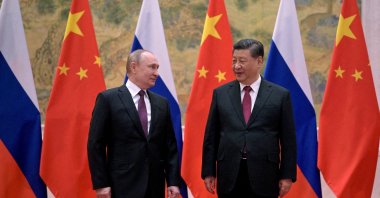 Russian President Vladimir Putin (L) and Chinese President Xi Jinping during a meeting in Beijing, China, Feb. 4, 2022. (Reuters Photo)