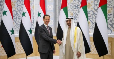 Syria Bashar Assad meets with UAE President Sheikh Mohamed bin Zayed Al Nahyan, Abu Dhabi, UAE, March 19, 2023. (Reuters Photo)