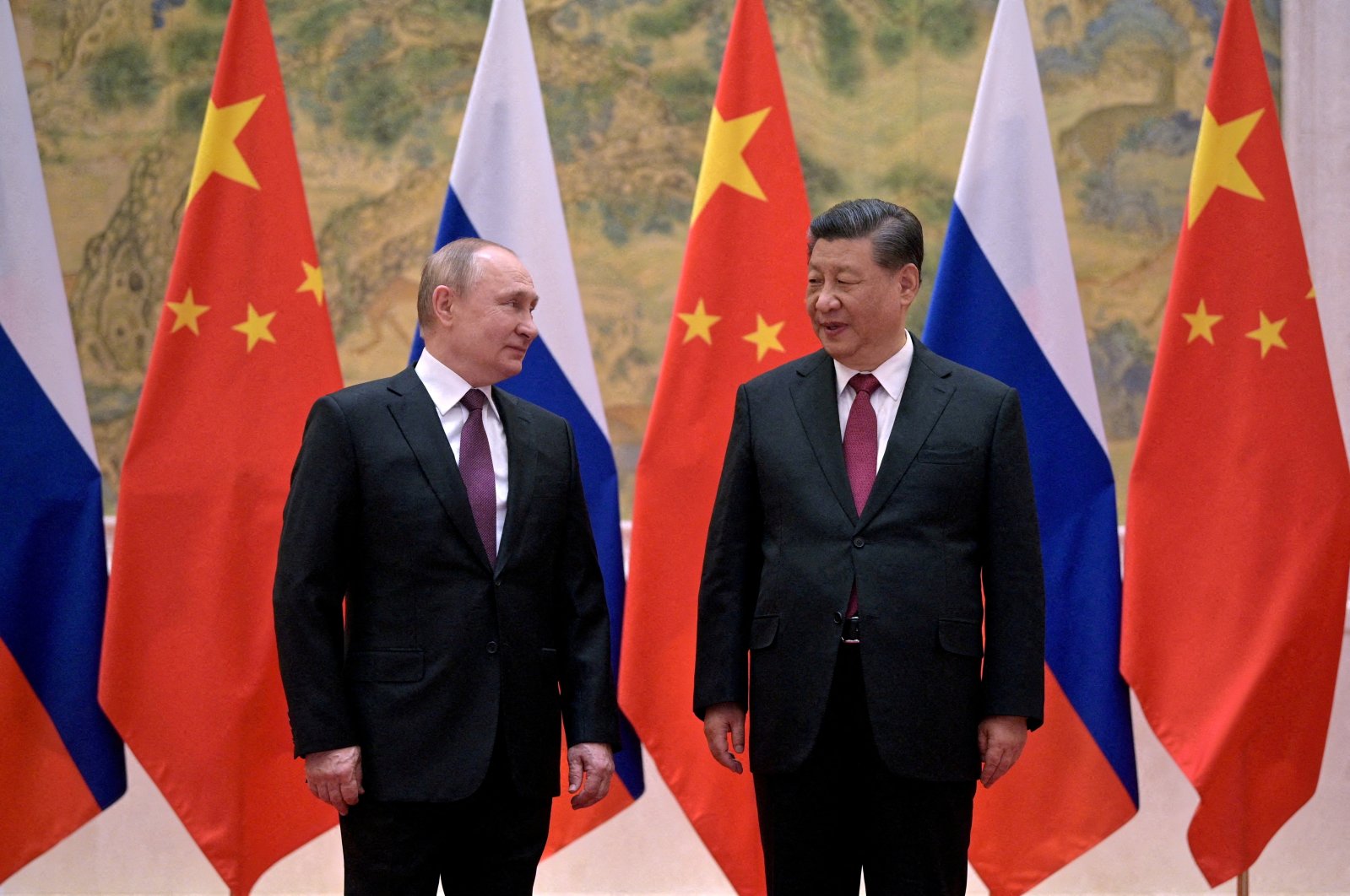 Russian President Vladimir Putin (L) and Chinese President Xi Jinping during a meeting in Beijing, China, Feb. 4, 2022. (Reuters Photo)