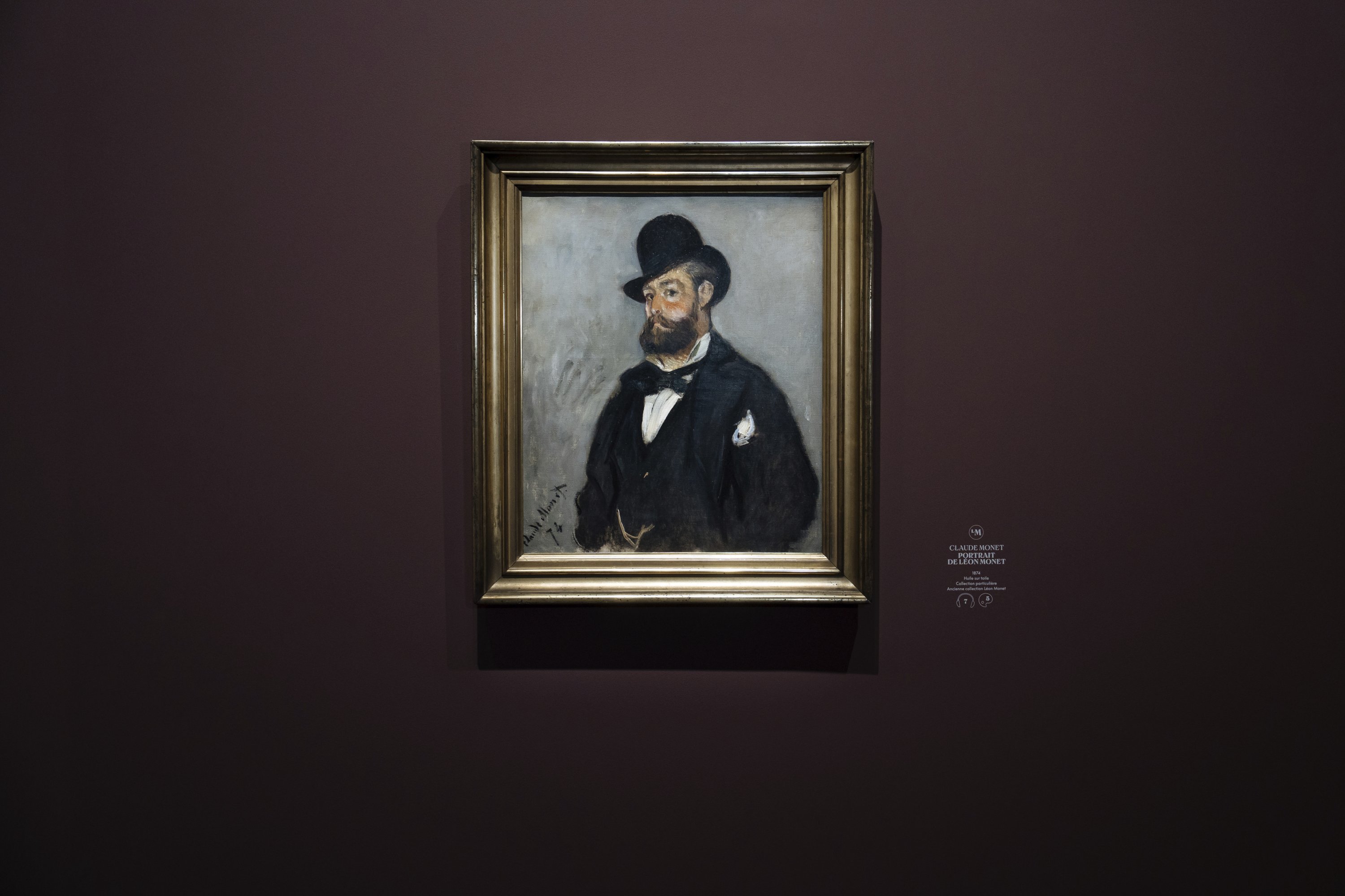 Potret Leon Monet oleh saudaranya Claude Monet dipajang sebagai bagian dari pameran yang menyoroti peran yang sampai sekarang tidak diketahui yang dimainkan Leon dalam peran kehidupan dan seni saudaranya Claude, di Musée du Luxembourg, Paris, Prancis, 13 Maret 2023 .(Foto AP)