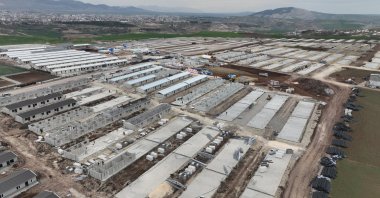 The construction of some 2,588 prefabricated houses to meet the accommodation needs of earthquake survivors in Adıyaman is underway, Adıyaman, southeastern Türkiye, March 20, 2023. (AA Photo)