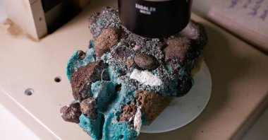 "Plastic rocks" found on Trindade Island are seen at a laboratory, in Curitiba, state of Parana, Brazil, March 7, 2023. (Reuters Photo)