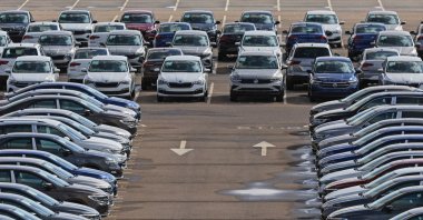 New cars are seen parked at the plant of Volkswagen Group Rus in Kaluga, Russia, March 30, 2022. (Reuters Photo)