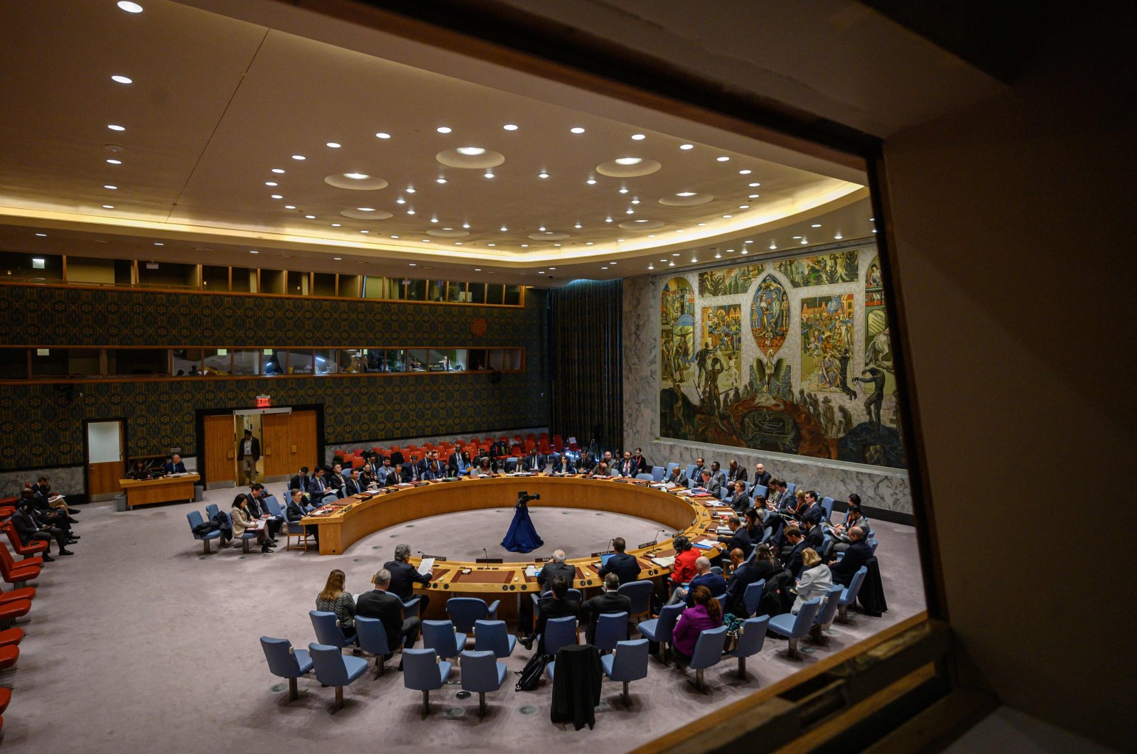 A general view shows a U.N. Security Council meeting on non-proliferation and North Korea, U.N. headquarters, New York City, U.S., March 20, 2023. (AFP Photo)