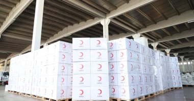 Ramadan support packages to be delivered by Turkish Red Crescent, Istanbul, March 22, 2023. (DHA Photo)