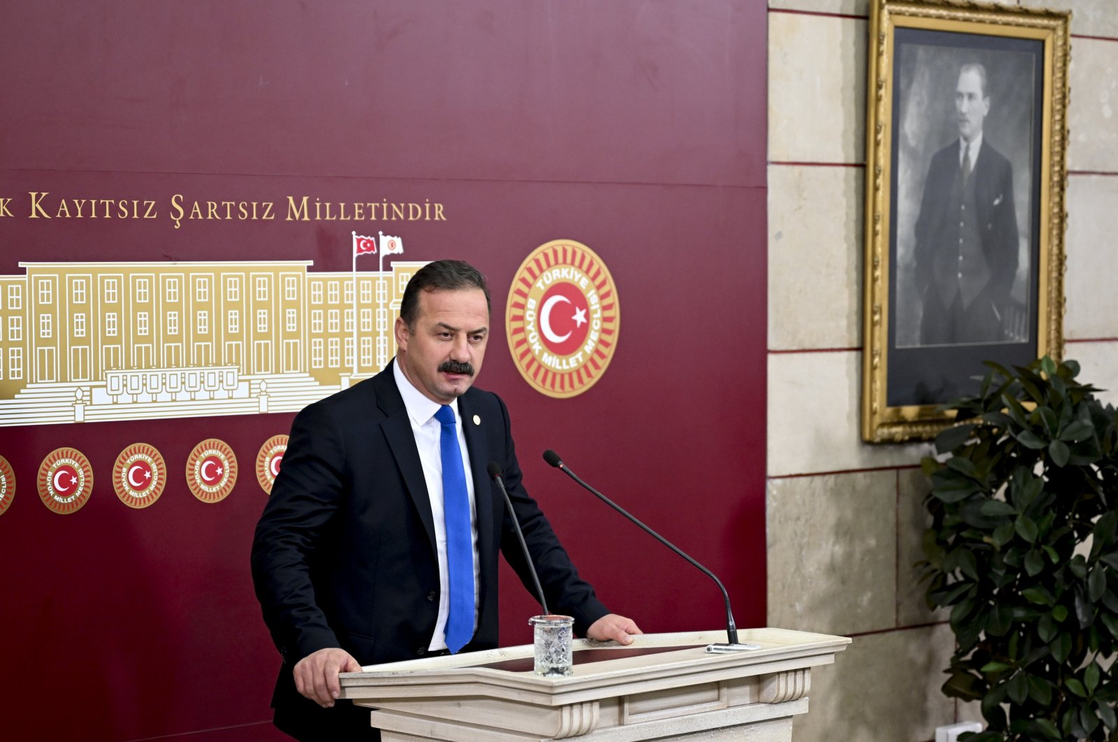 Yavuz Ağıralioğlu speaks at the news conference, in the capital Ankara, Türkiye, March 22, 2023. (AA Photo)