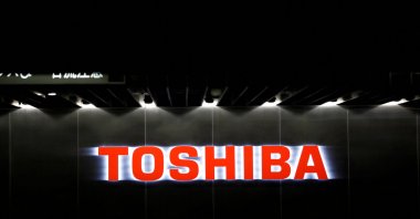 The logo of Toshiba Corp is seen at the company&#039;s facility in Kawasaki, Japan, June 10, 2021. (Reuters File Photo)