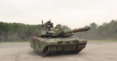 A prototype of Türkiye&#039;s renewed main battle tank Altay is seen in this photo provided on March 23, 2023. (Courtesy of BMC)