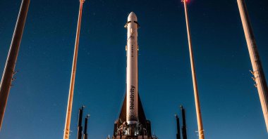 The Terran 1 rocket on the launch pad at Launch Complex 16 in Cape Canaveral, Florida, U.S., March 10, 2023. (AFP Photo)