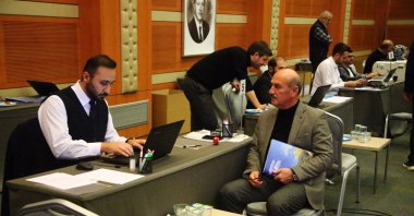 Justice and Development Party (AK Party) staff receive candidacy applications, in Istanbul, Türkiye, March 23, 2023. (AA Photo)