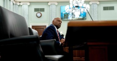 Phillip Washington, nominee to be Administrator of the Federal Aviation Administration (FAA), testifies during his confirmation hearing on Capitol Hill in Washington, D.C., U.S., March 1, 2023. (AFP Photo)