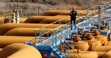 A worker performs checks at the Mediterranean port of Ceyhan, Adana province, southern Türkiye, Feb. 19, 2014. (Reuters Photo)