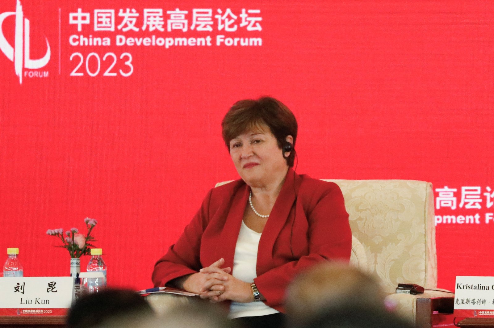 International Monetary Fund (IMF) Managing Director Kristalina Georgieva attends the China Development Forum 2023, in Beijing, China, March 26, 2023. (Reuters Photo)
