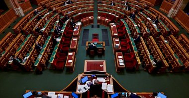 A general view as the Hungarian parliament debates the ratification of Finland's NATO membership in Budapest, Hungary, March 27, 2023. (Reuters Photo)