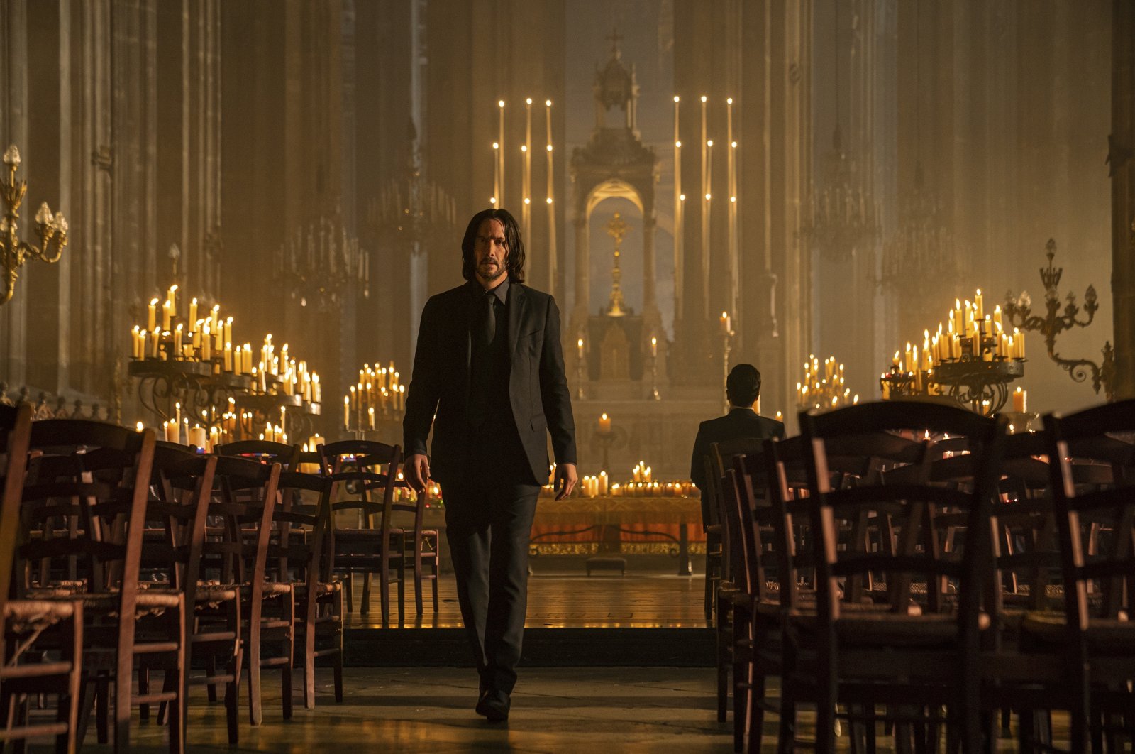 This image released by Lionsgate shows Keanu Reeves as John Wick in a scene from &quot;John Wick 4.&quot; (AP Photo)