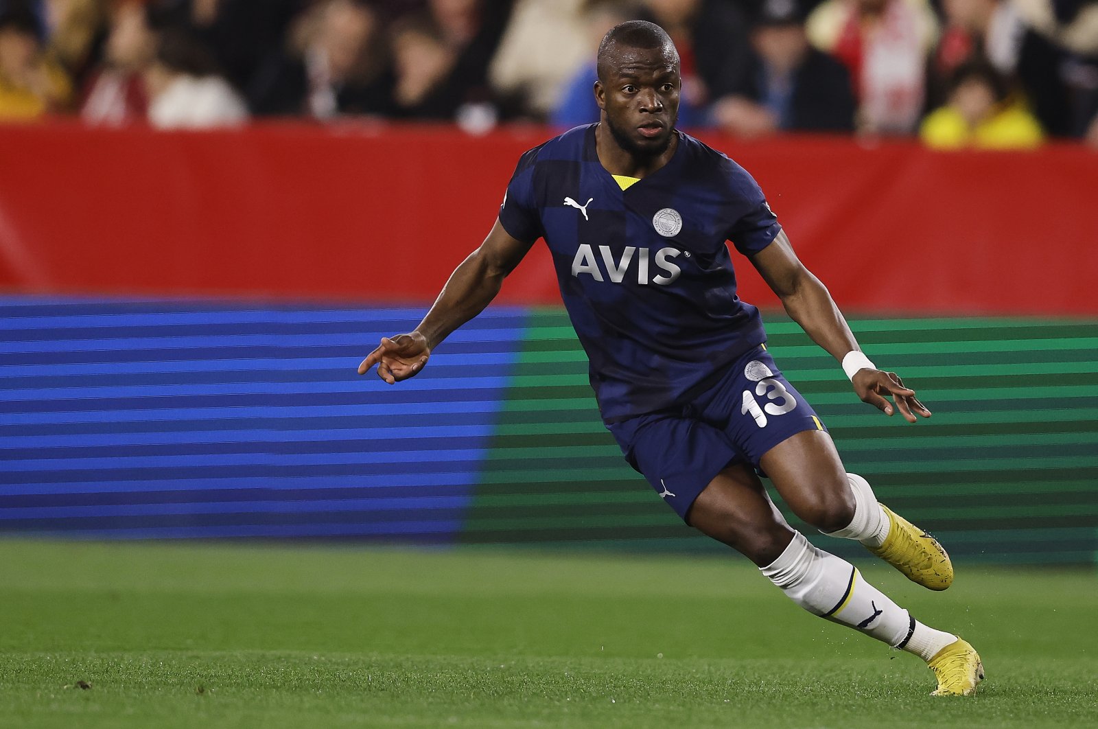 Fenerbahçe&#039;s Enner Valencia looks on during the UEFA Europa League round of 16 leg one match against Sevilla at Estadio Ramon Sanchez Pizjuan, Seville, Spain, March 9, 2023. (Getty Images Photo)