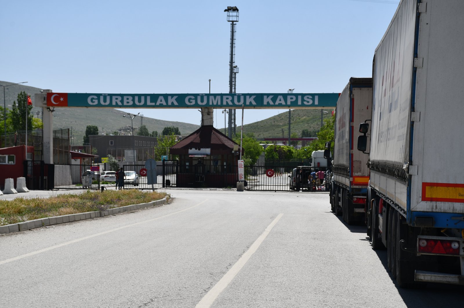 Trucks loaded with goods seen at the Gürbulak Border Gate on the Türkiye-Iran border, Ağrı province, eastern Türkiye, April 6, 2020. (AA Photo)






