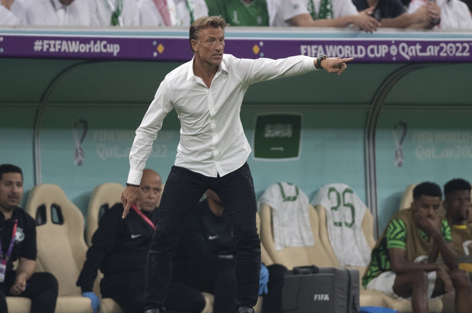 Saudi Arabia manager Herve Renard during the FIFA World Cup Qatar 2022 Group C match between Saudi Arabia and Mexico at Lusail Stadium, Lusail City, Qatar, Nov. 30, 2022. (Getty Images Photo)